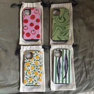 Patterned Phone Cases - Pink, Green, Yellow, Black